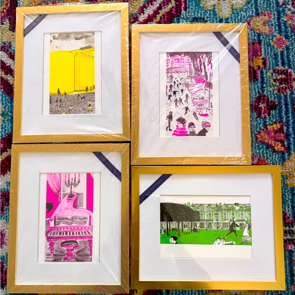 Louis Vuitton x Ruben Toledo City Guide Framed Art w/ COAs